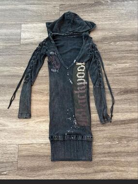 Salvage Vintage 'Blackool' Hooded  Lace-Up Dress. XS
